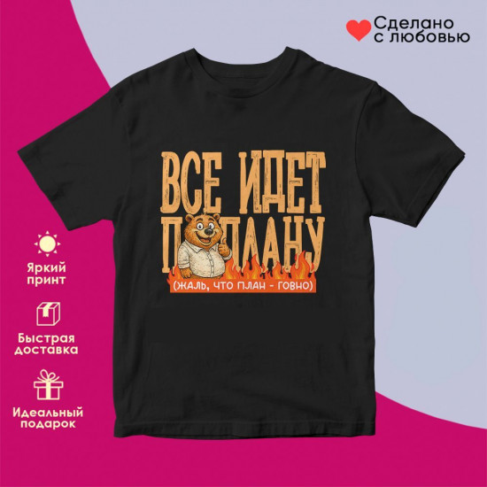 Футболка с принтом «Все идет по плану футболка (муж)»