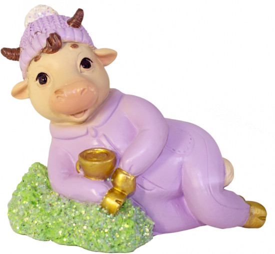 Фигурка декоративная «Коровка в сиреневом»