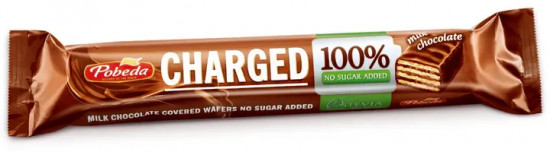 Батончик вафельный в молочном шоколаде без сахара «Charged»