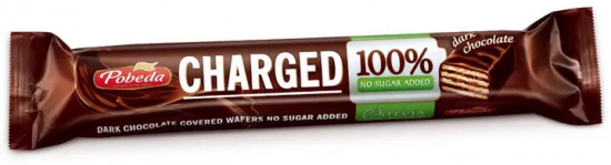 Батончик вафельный в горьком шоколаде без сахара «Charged»