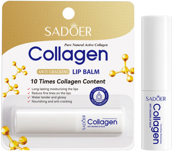 Коллагеновый бальзам для губ с гиалуроновой кислотой и ниацинамидом