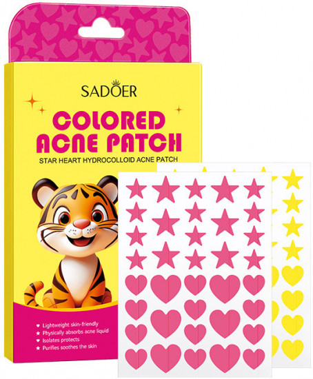 Гидроколлоидные цветные патчи-наклейки от прыщей и акне