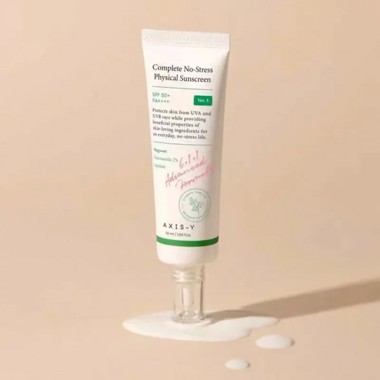 Минеральный солнцезащитный крем для лица SPF50+ PA++++ «Complete No-Stress Physical Sunscreen V. 3»