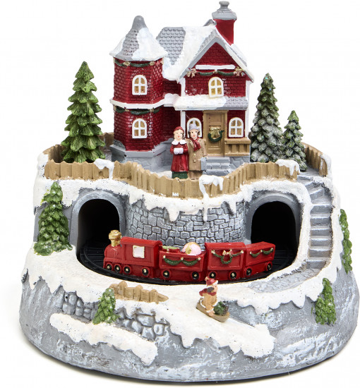 Статуэтка музыкальная с LED-подсветкой «Загородный домик»