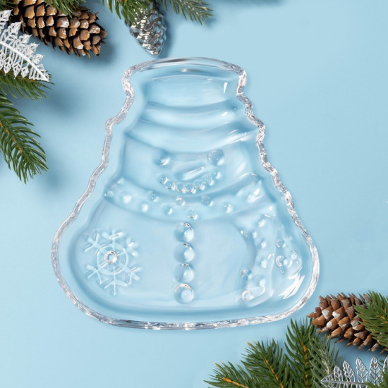 Блюдо «Новогоднее чудо. Снеговик»