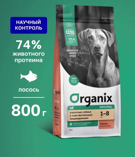 Сухой корм для собак с лососем, фруктами и овощами