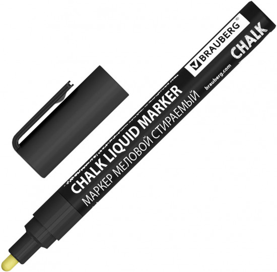 Маркер меловой, цвет черный