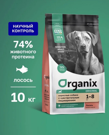 Сухой корм для собак с лососем, фруктами и овощами