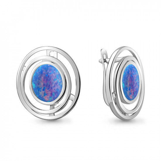 Серьги из серебра с опалами