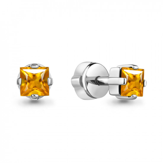 Серьги из серебра с цитринами