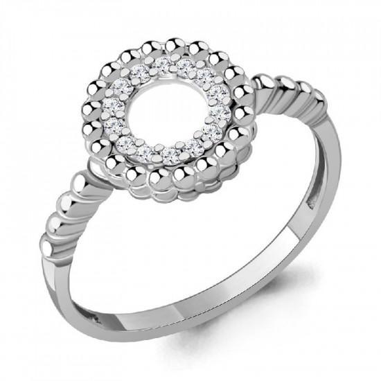 Кольцо из серебра с фианитами