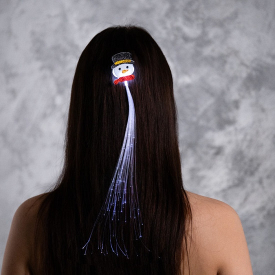 Заколка для волос светодиодная «Снеговик»