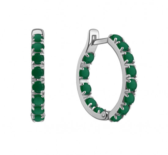 Серьги из серебра с агатами