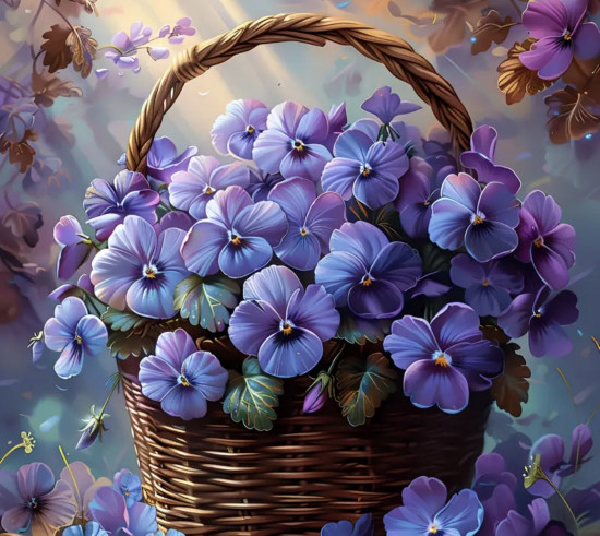 Алмазная мозаика «Фиалки»