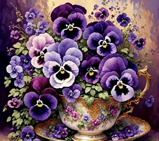 Алмазная мозаика «Фиалки»