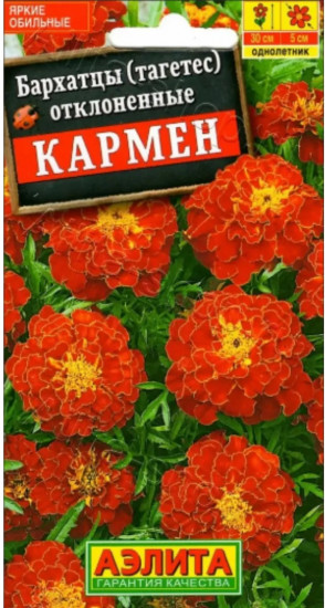 Семена бархатцев отклоненных «Кармен»