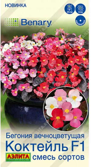 Семена бегонии вечноцветущей, смесь сортов «Коктейль F1»