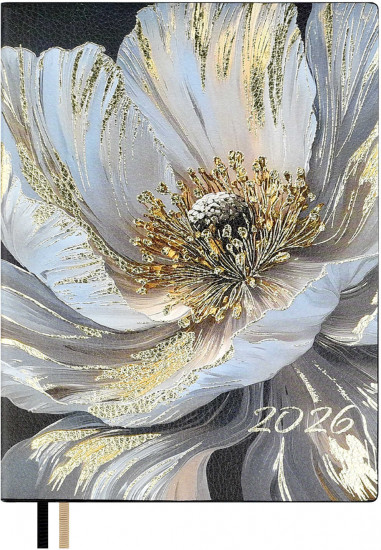 Ежедневник датированный на 2026 год «Белый мак»