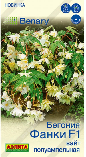 Семена бегонии полуампельной «Фанки F1 вайт»