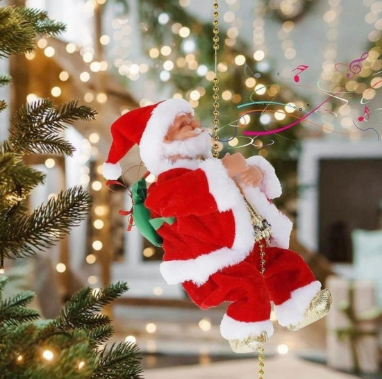 Дед Мороз музыкальный на веревке