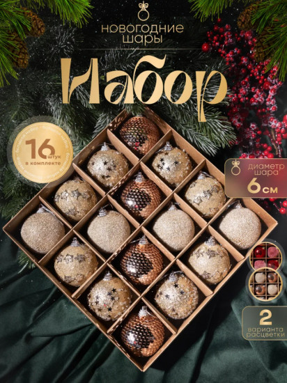 Набор шаров елочных