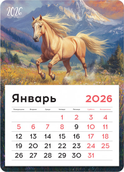 Календарь отрывной на магните на 2026 год «Свободный дух»