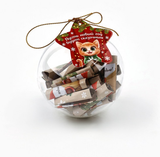 Игрушка елочная со свитками «Новогодний котик»