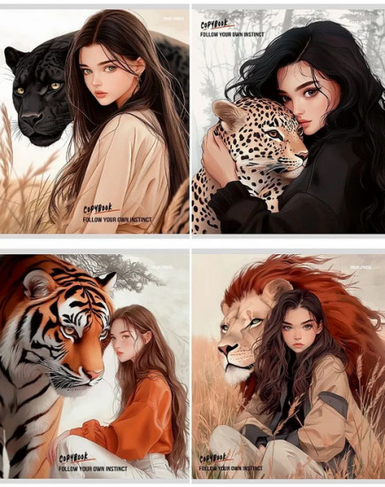 Комплект тетрадей «Девушки и дикие кошачьи»