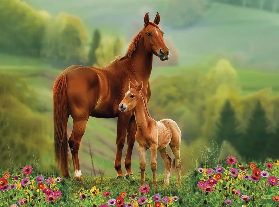 Календарь квартальный на 2026 год «Лошадь с жеребёнком»