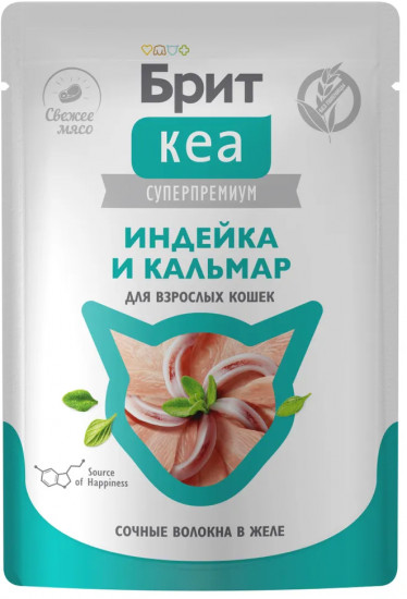 Корм влажный для взрослых кошек «Индейка и кальмар в желе»