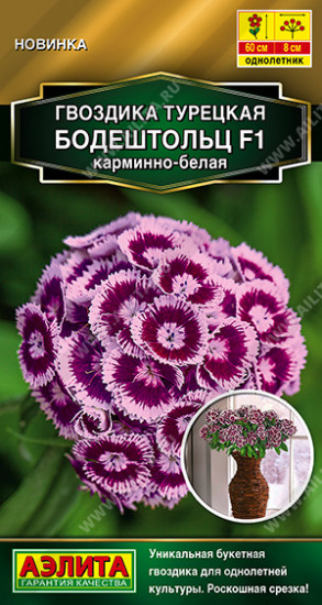 Семена гвоздики турецкой «Бодештольц F1 карминно-белая»