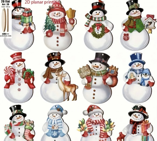 Набор елочных игрушек «Снеговички»