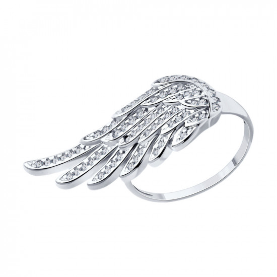 Кольцо из серебра с фианитами