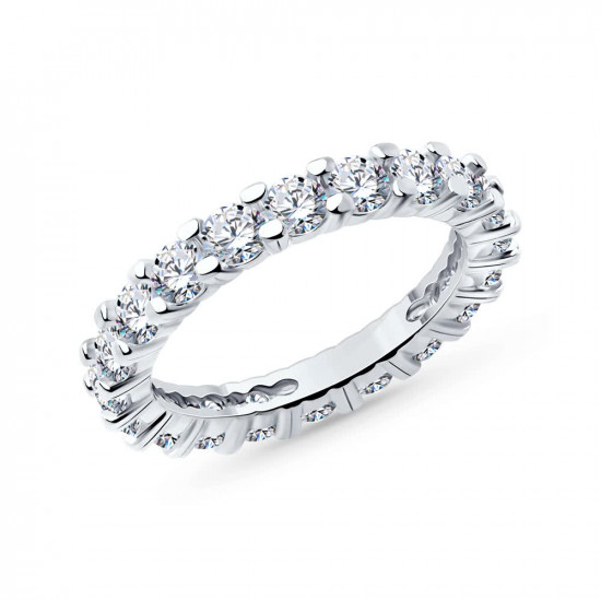 Кольцо из серебра с фианитами