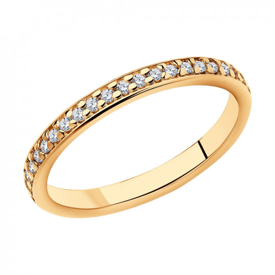 Кольцо из золоченого серебра с фианитами