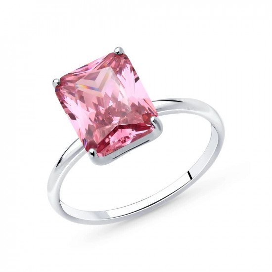 Кольцо из серебра с фианитом