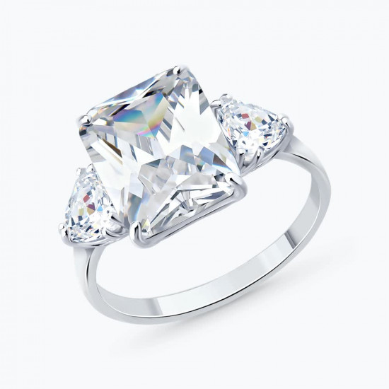 Кольцо из серебра с фианитами