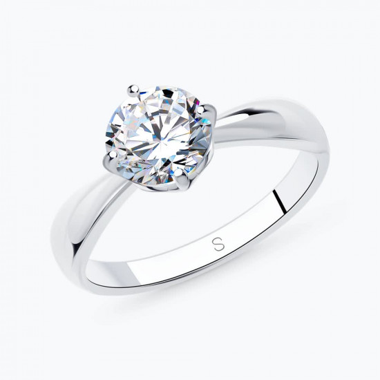 Кольцо из серебра с фианитом