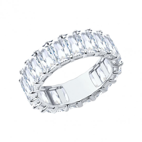 Кольцо из серебра с фианитами