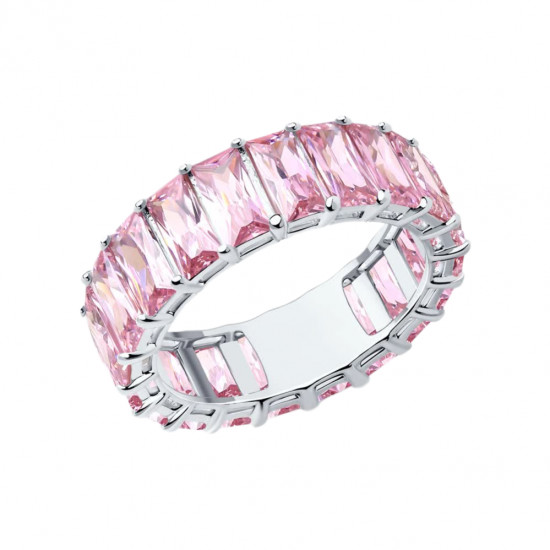 Кольцо из серебра с фианитами