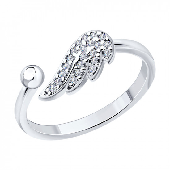 Кольцо из серебра с фианитами