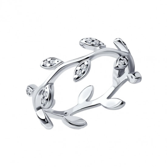 Кольцо из серебра с фианитами