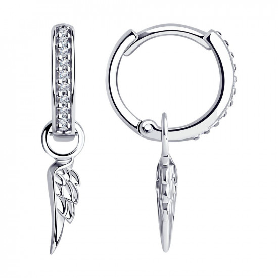 Серьги из серебра с фианитами