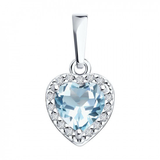 Подвеска из серебра с топазом и фианитами