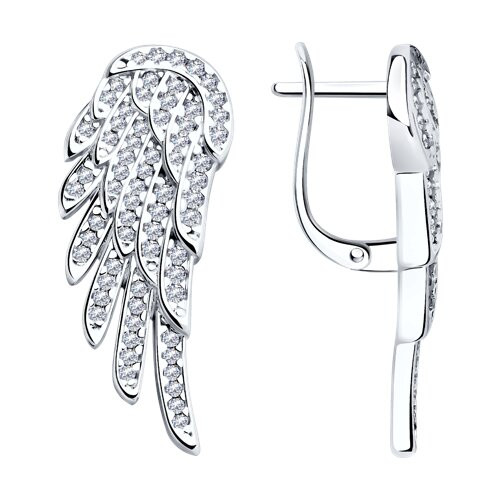 Серьги из серебра c фианитами