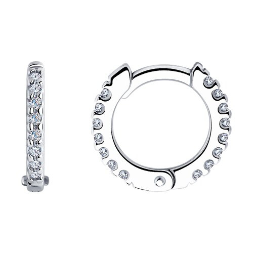 Серьги из серебра с фианитами