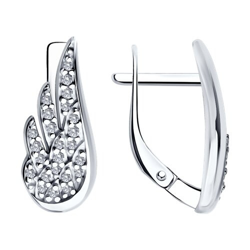 Серьги из серебра c фианитами