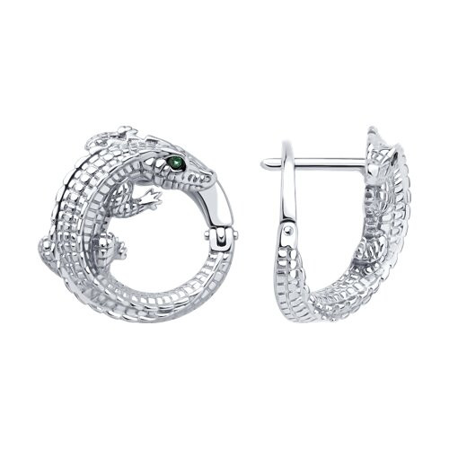 Серьги из серебра с фианитом