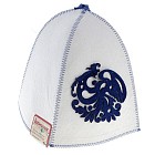 Шапка для бани «Гжель. Птица», белая