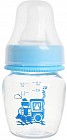 Бутылочка для кормления «Паровозик» (60 мл) с силиконовой соской, цвет: голубой
